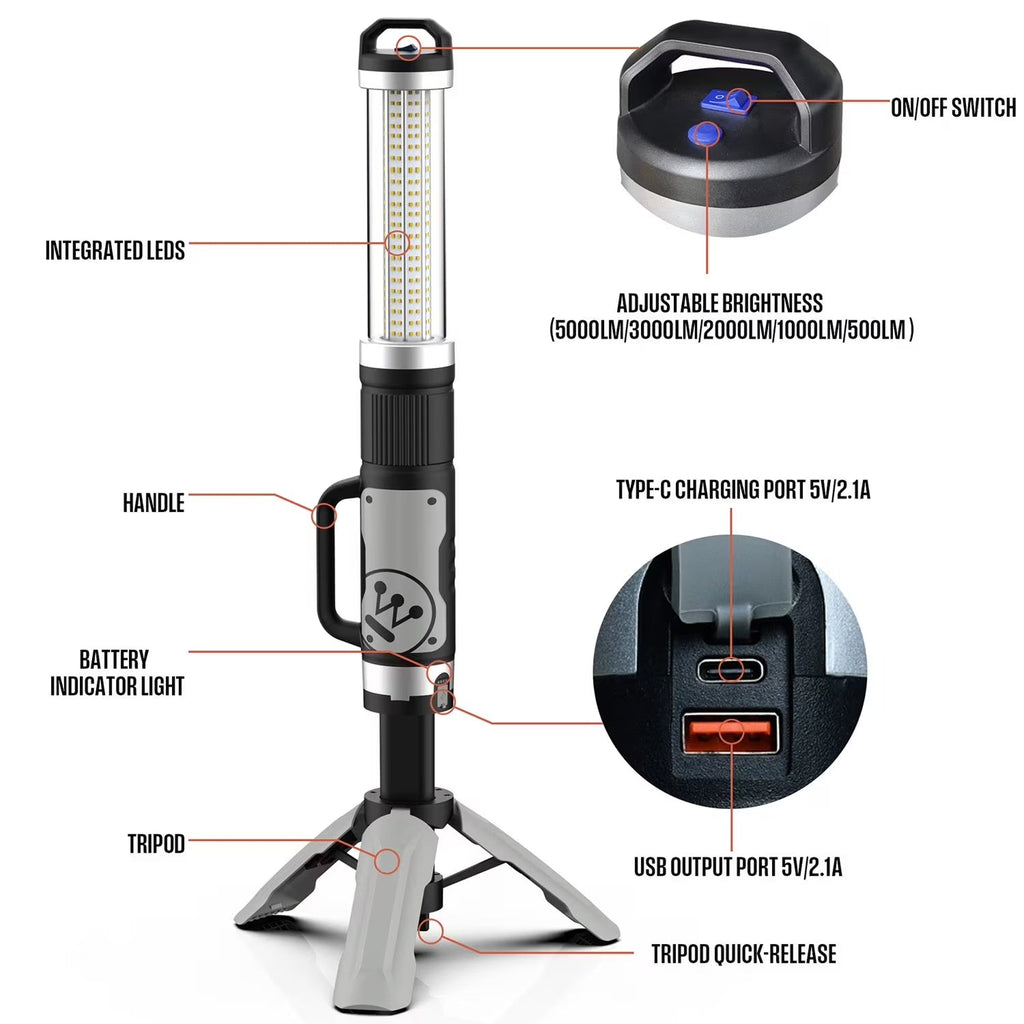 Westinghouse 5000-Lumen Rechargeable LED Work Light with Tripod