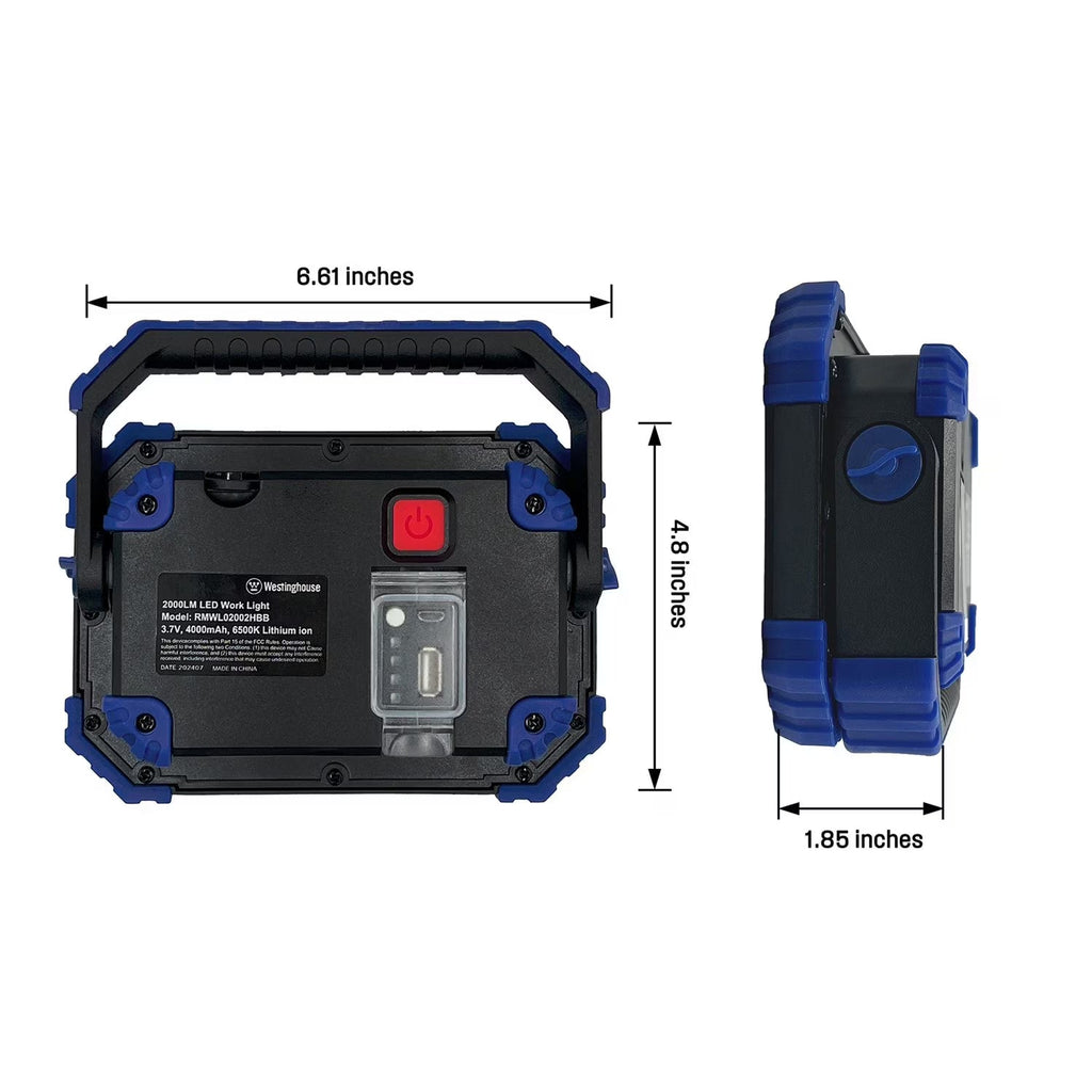 Westinghouse 2000-Lumen Rechargeable LED Work Light 2-Pack