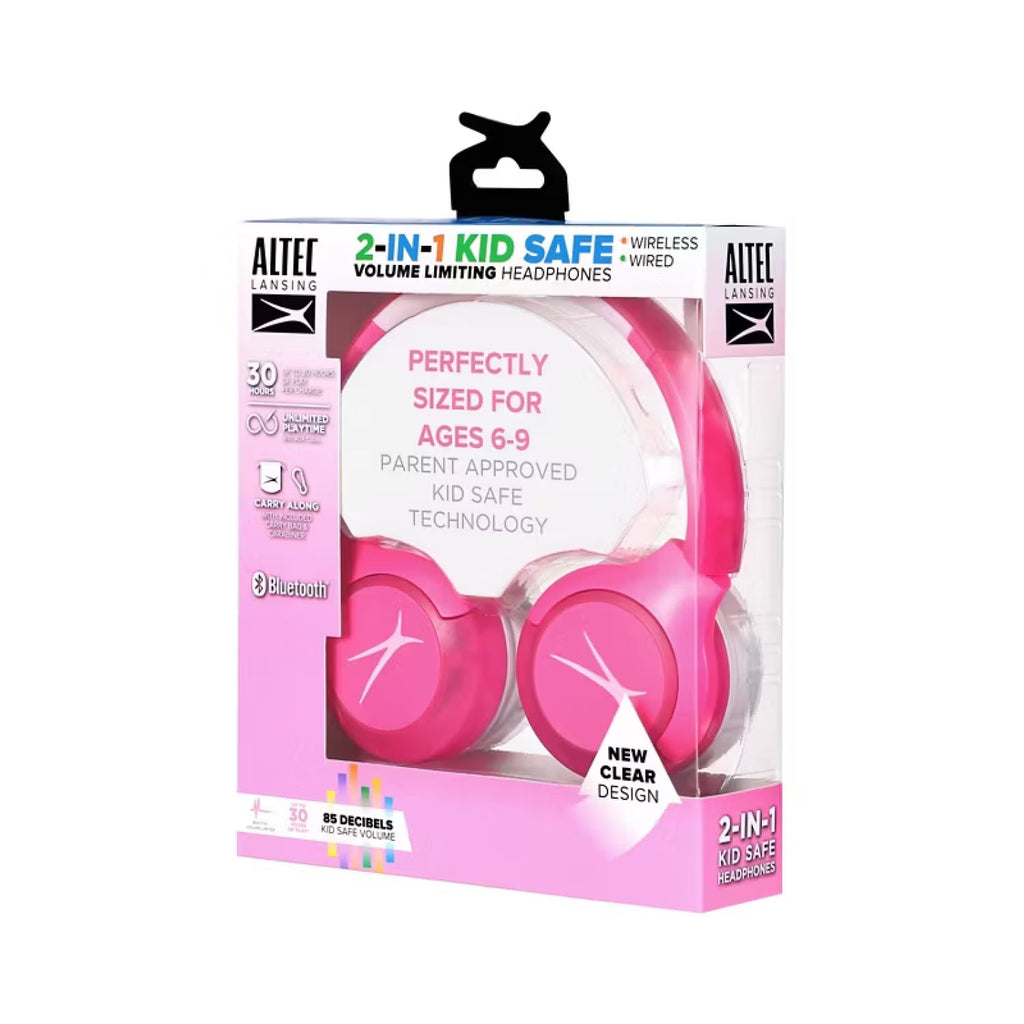 Altec Lansing 2-in-1 Kid Safe Volume Limiting Headphones Pink