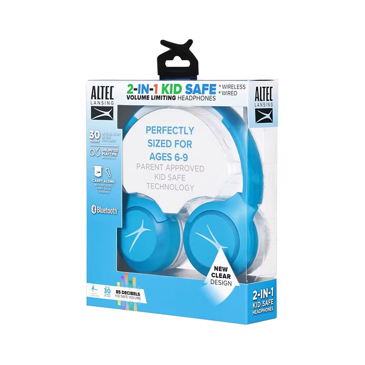 Altec Lansing 2-in-1 Kid Safe Volume Limiting Headphones Blue