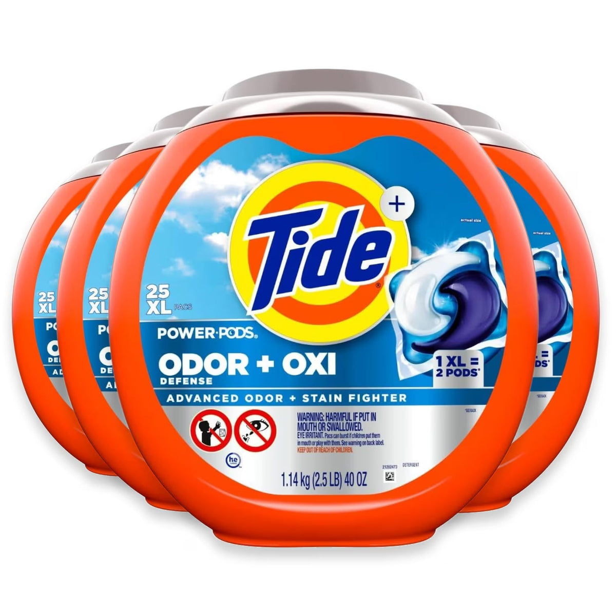 Tide PODS Oxi Power Laundry Detergent Pacs 25 ct 4-Pack