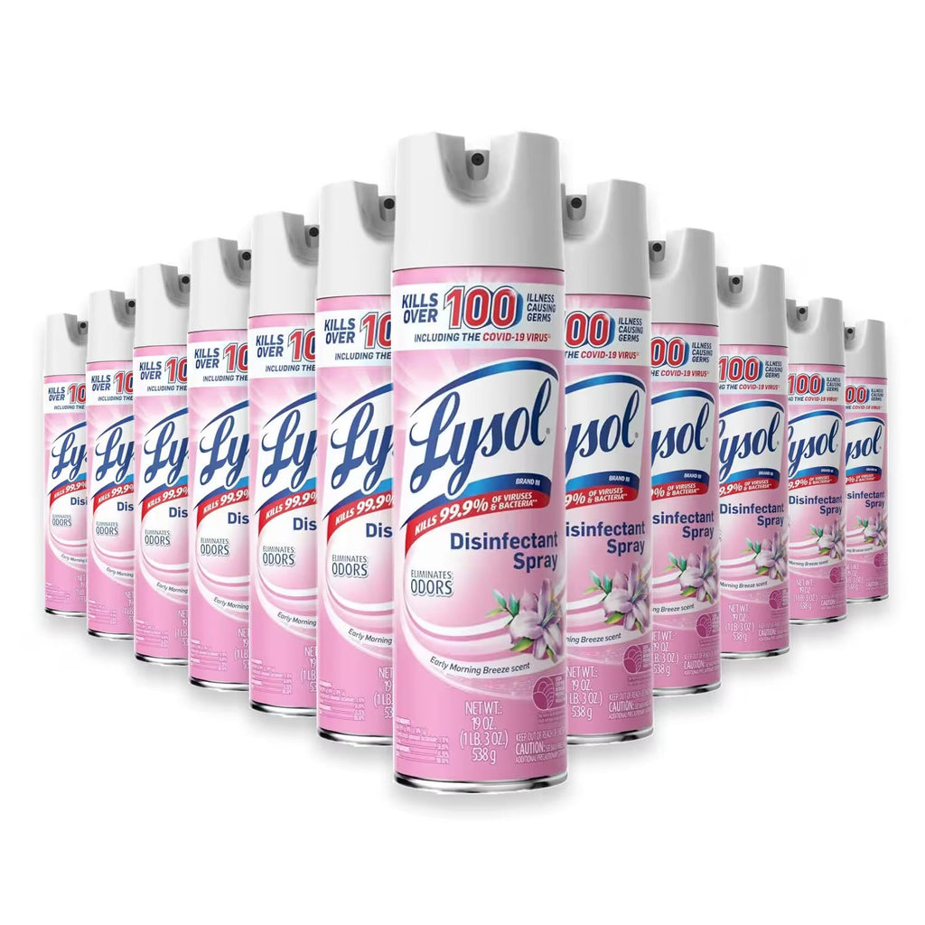 Lysol Disinfectant Spray Early Morning Breeze 19 oz 12-Pack