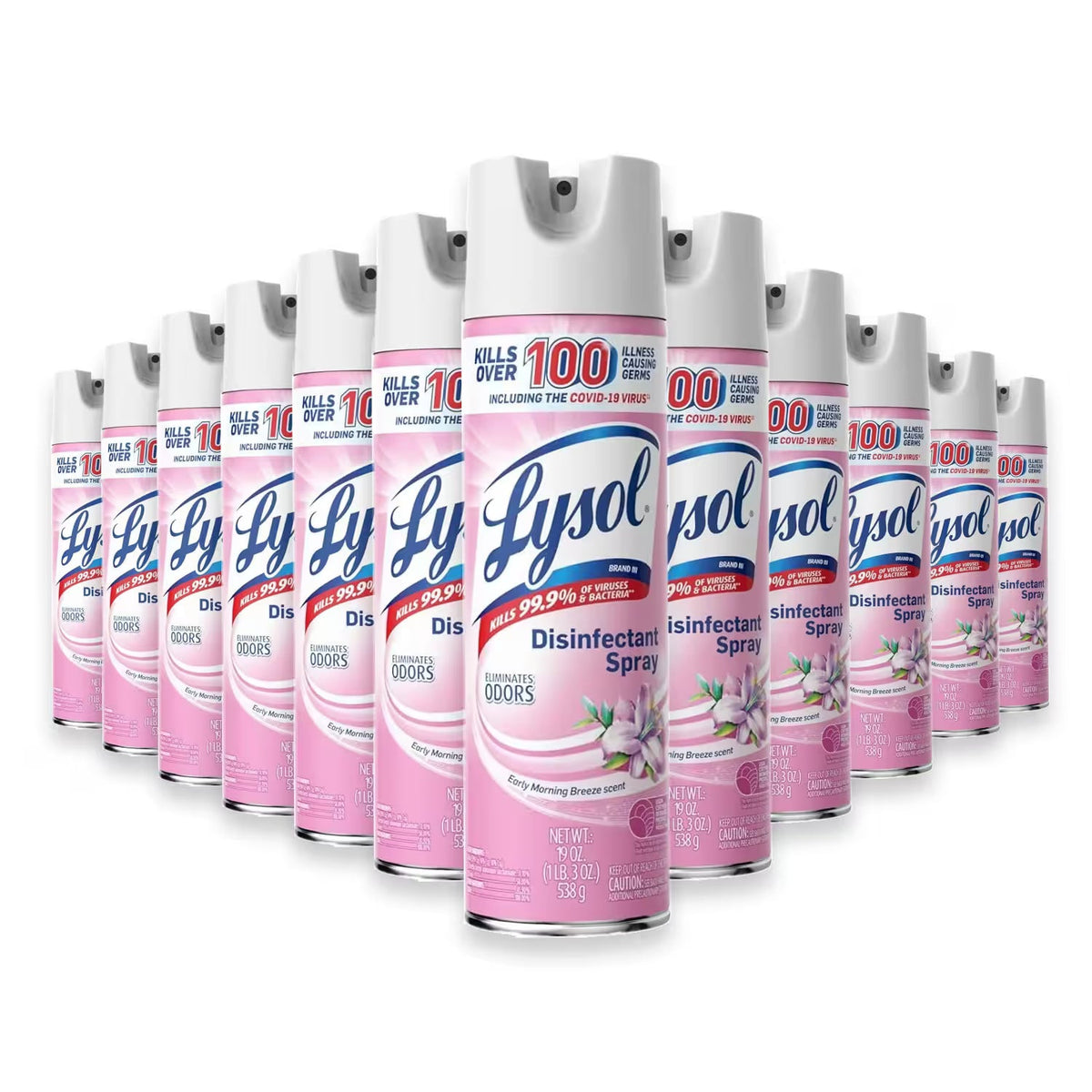 Lysol Disinfectant Spray Early Morning Breeze 19 oz 12-Pack