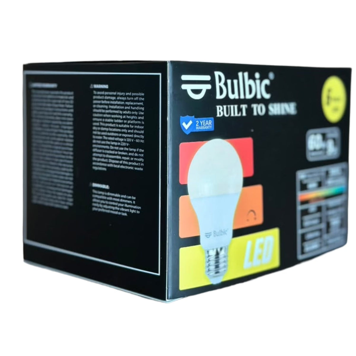 Bulbic Built to Shine A19 LED Light Bulbs 9W 3000K 800-Lumen 96-Pack