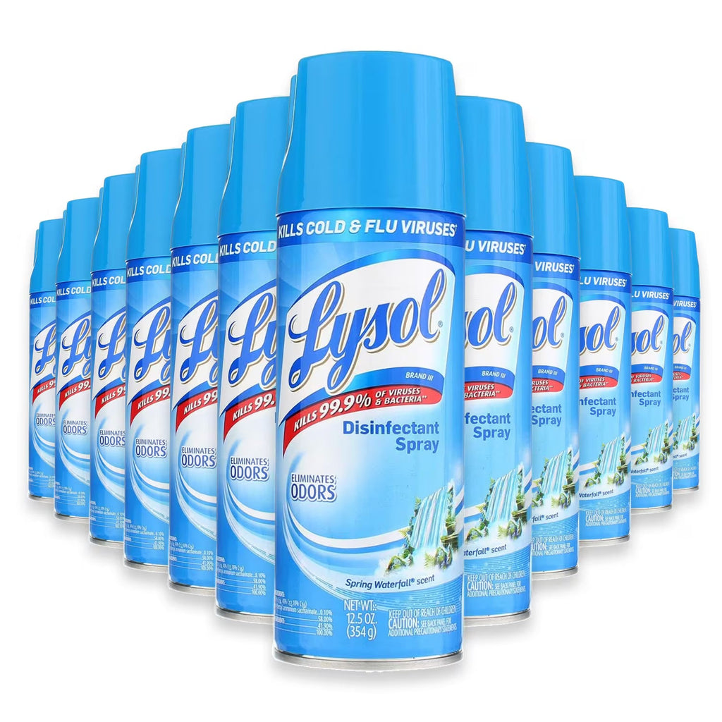 Lysol Disinfectant Spray Spring Waterfall 12.5 oz 12-Pack