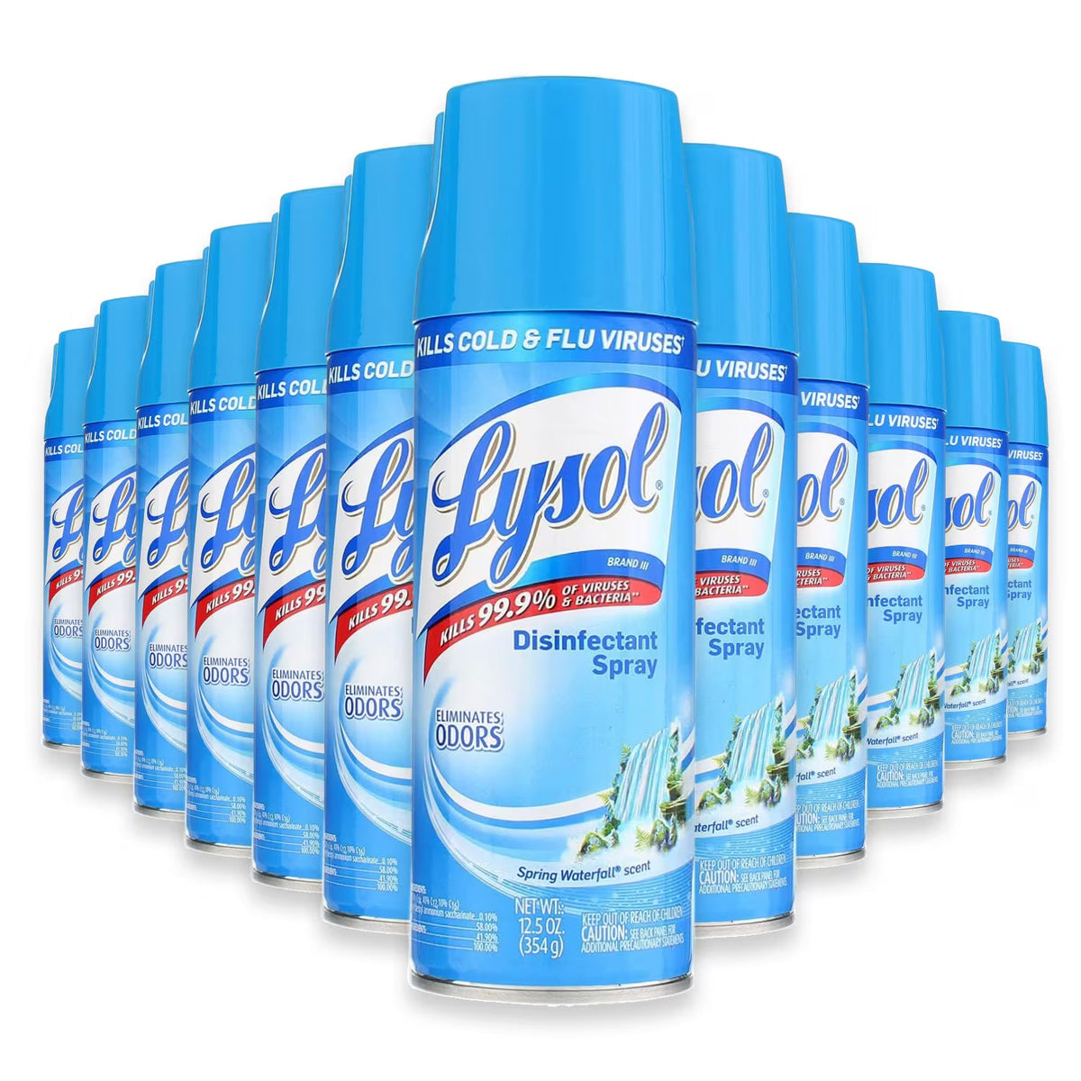 Lysol Disinfectant Spray Spring Waterfall 12.5 oz 12-Pack