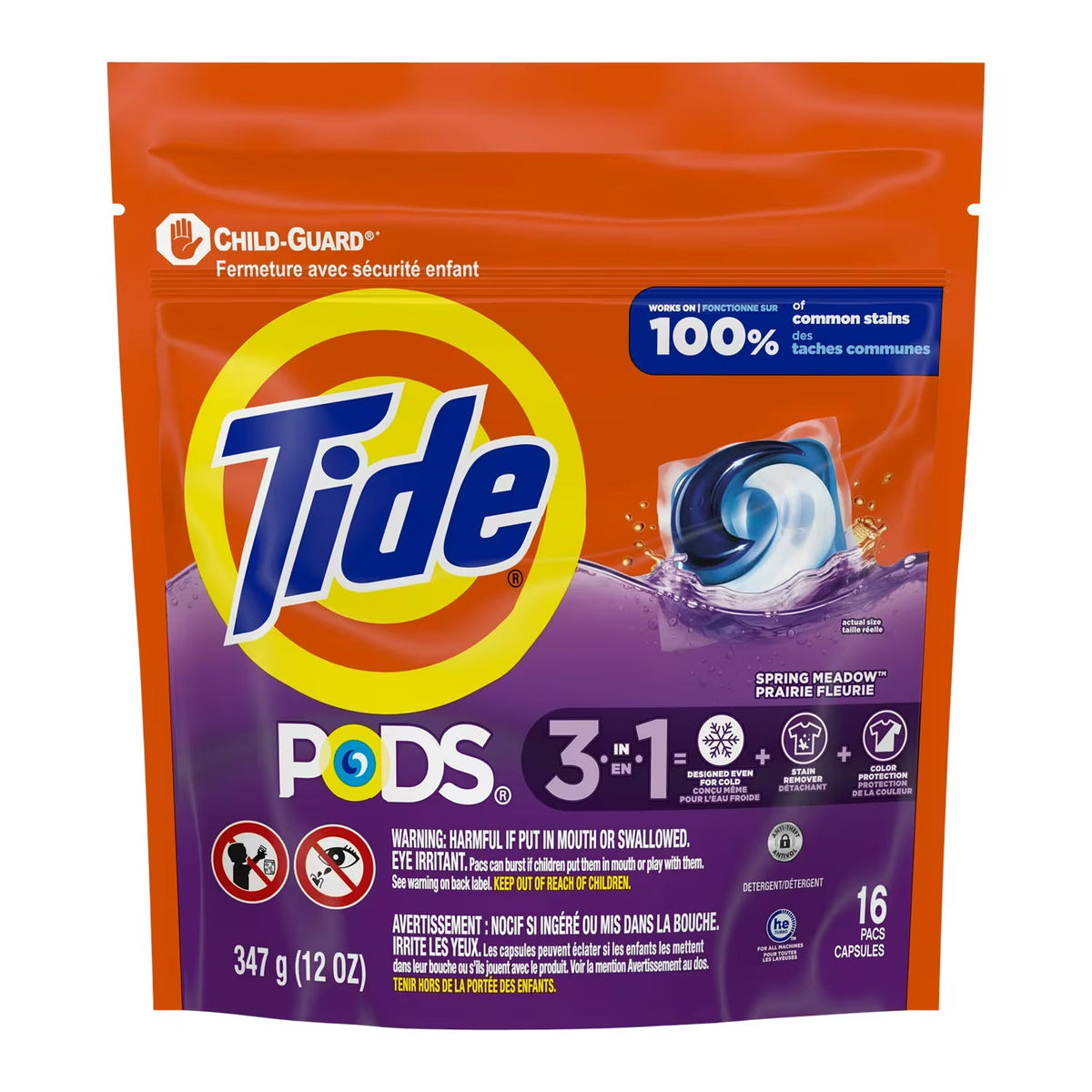 Tide PODS Laundry Detergent Pacs Spring Meadow 16 ct 6-Pack