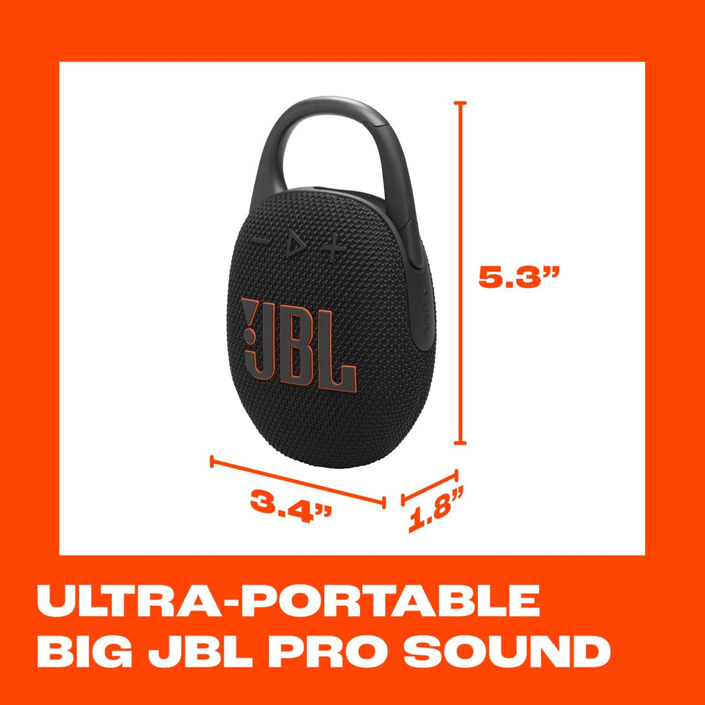 JBL Clip 5 Ultra-Portable Waterproof Bluetooth Speaker Black