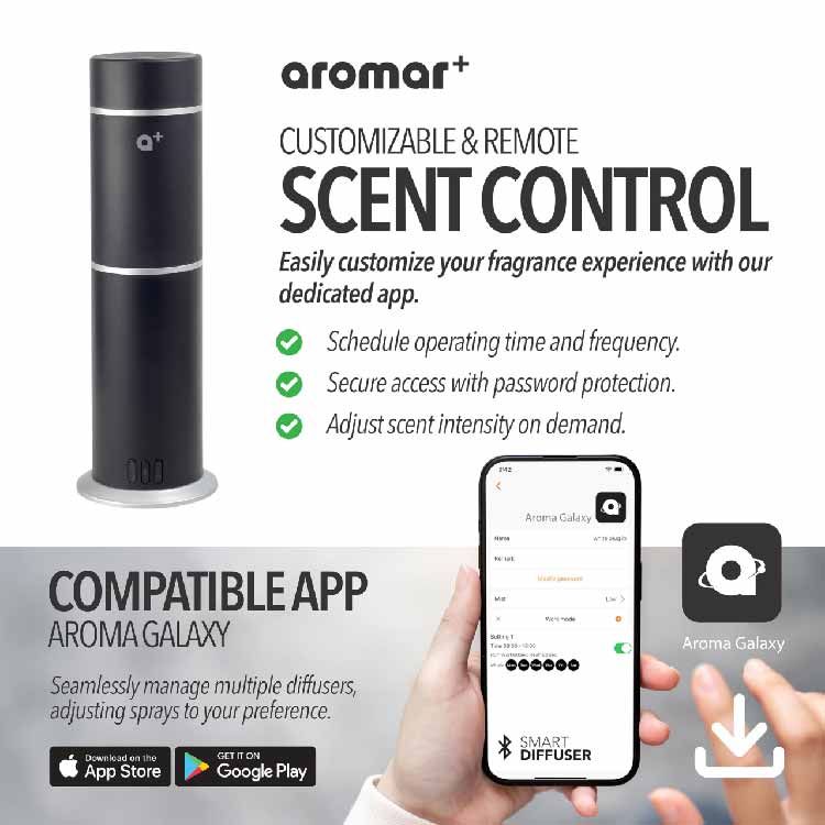 Aromar Plus Cylinder Waterless Nebulizing Diffuser AP-3002 Black