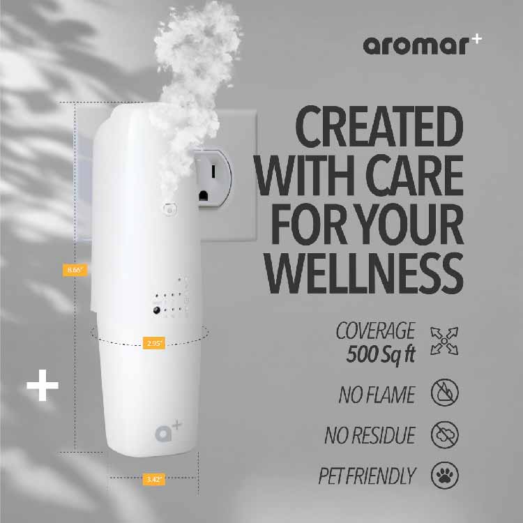 Aromar Plus Plug-In Waterless Nebulizing Diffuser AP-4001 White