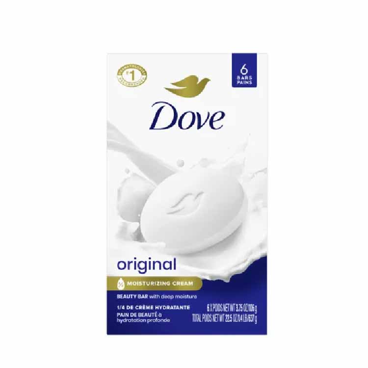 Dove Beauty Bar White Moisturizing Gentle Skin Cleanser 3.75 oz 12 Pack
