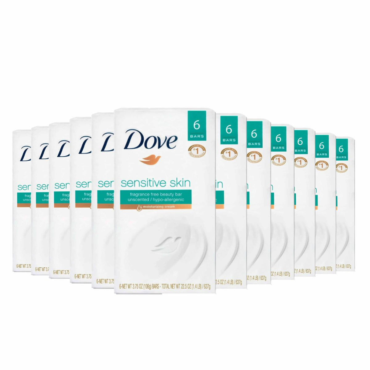 Dove Sensitive Skin Unscented Beauty Bar 3.75 oz 12 Pack