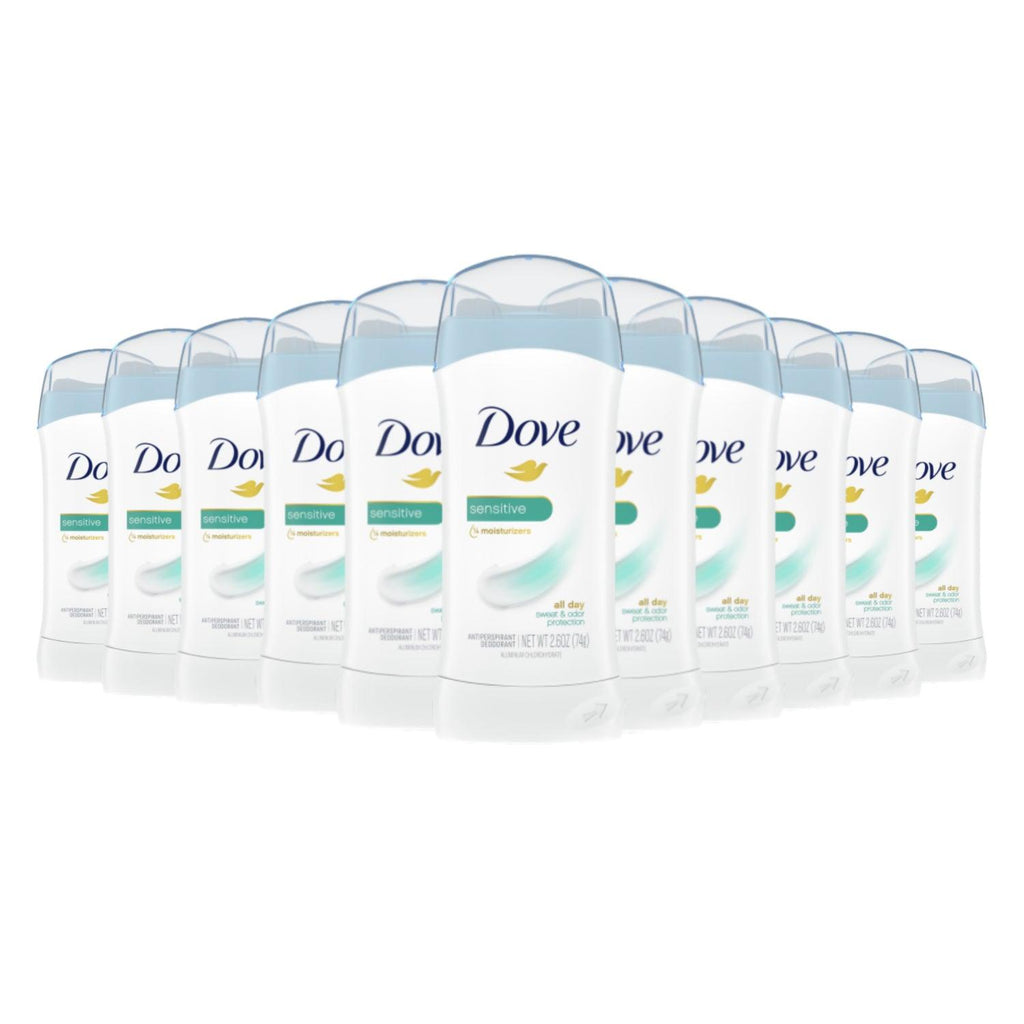 Dove Invisible Solid Antiperspirant Deodorant for Women Sensitive 2.6 oz 12 Pack
