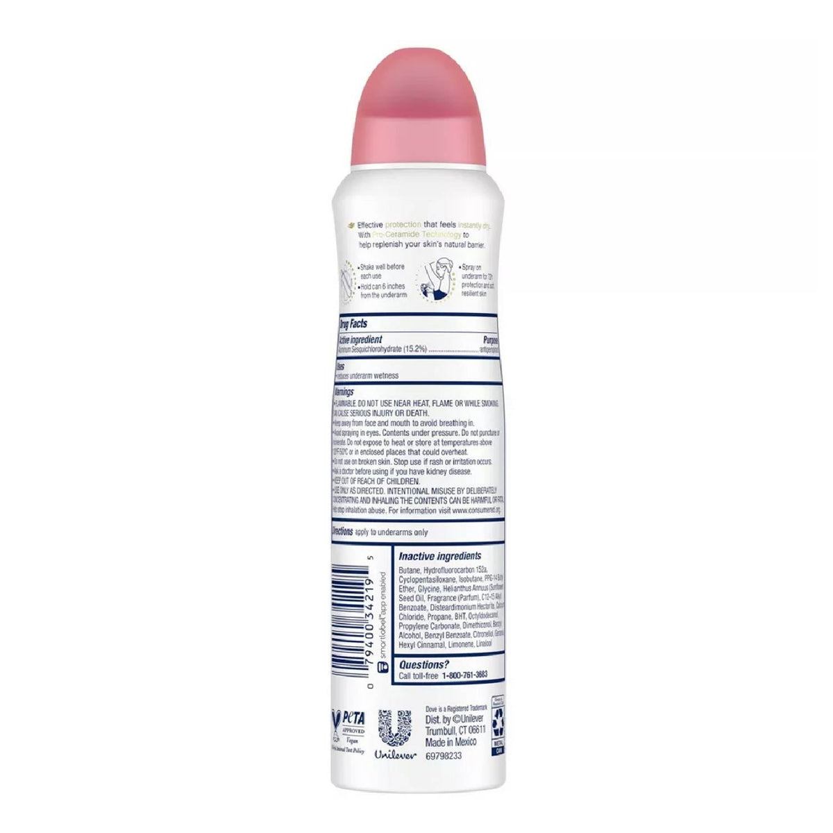 Dove Beauty Finish 48-Hour Antiperspirant & Deodorant Dry Spray 3.8oz 12 Pack