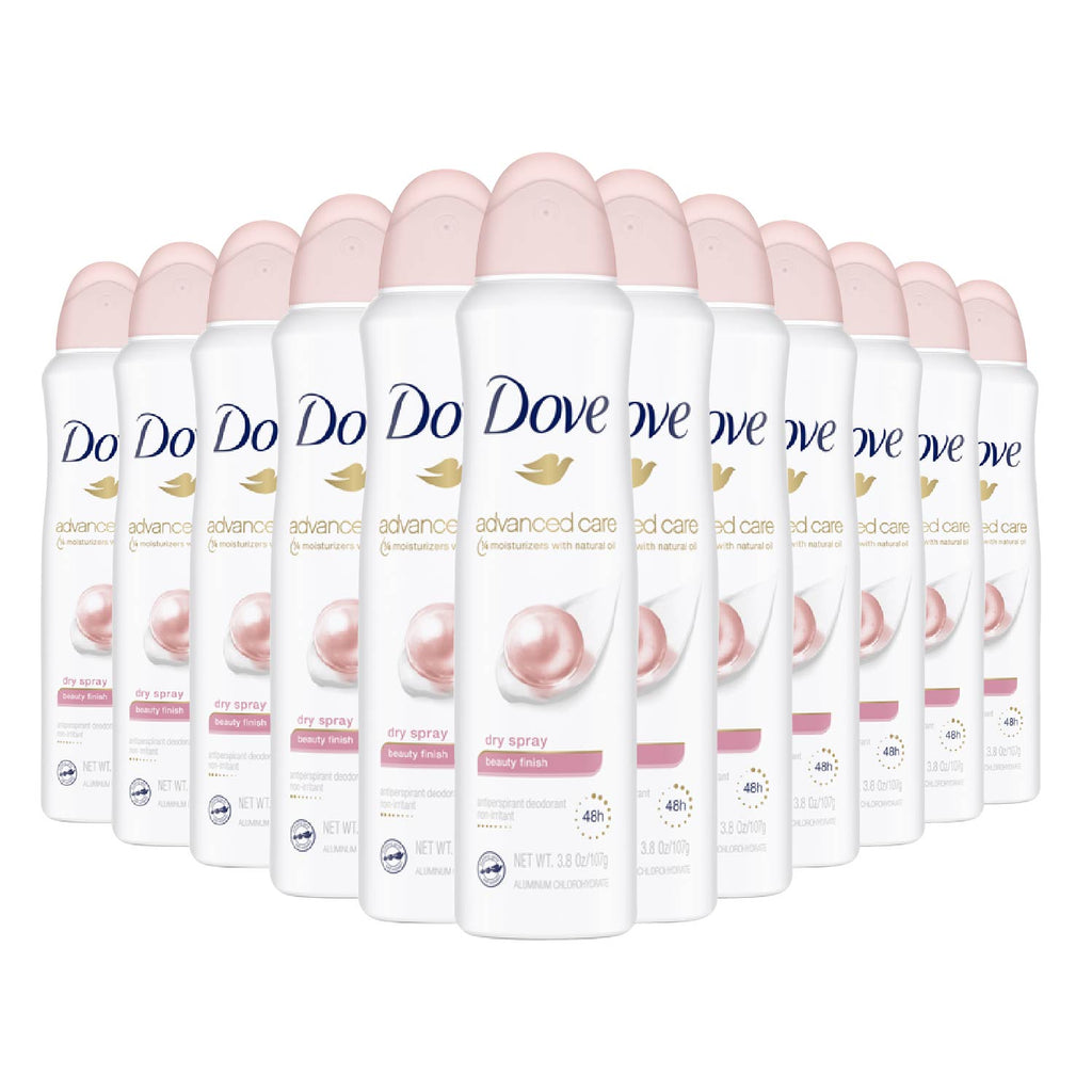 Dove Beauty Finish 48-Hour Antiperspirant & Deodorant Dry Spray 3.8oz 12 Pack