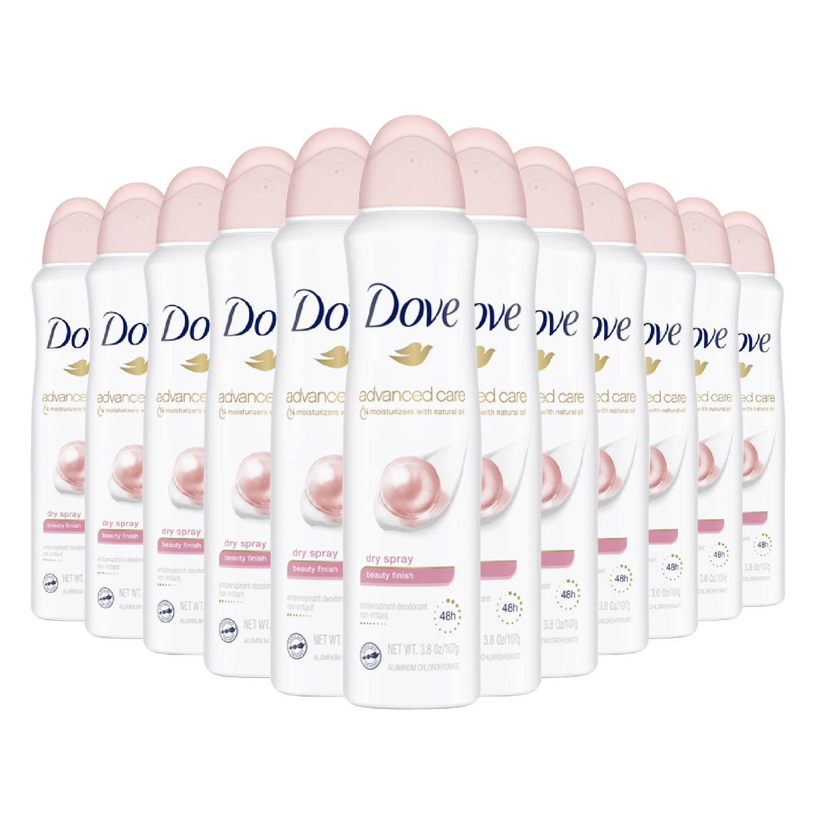 Dove Beauty Finish 48-Hour Antiperspirant & Deodorant Dry Spray 3.8oz 12 Pack