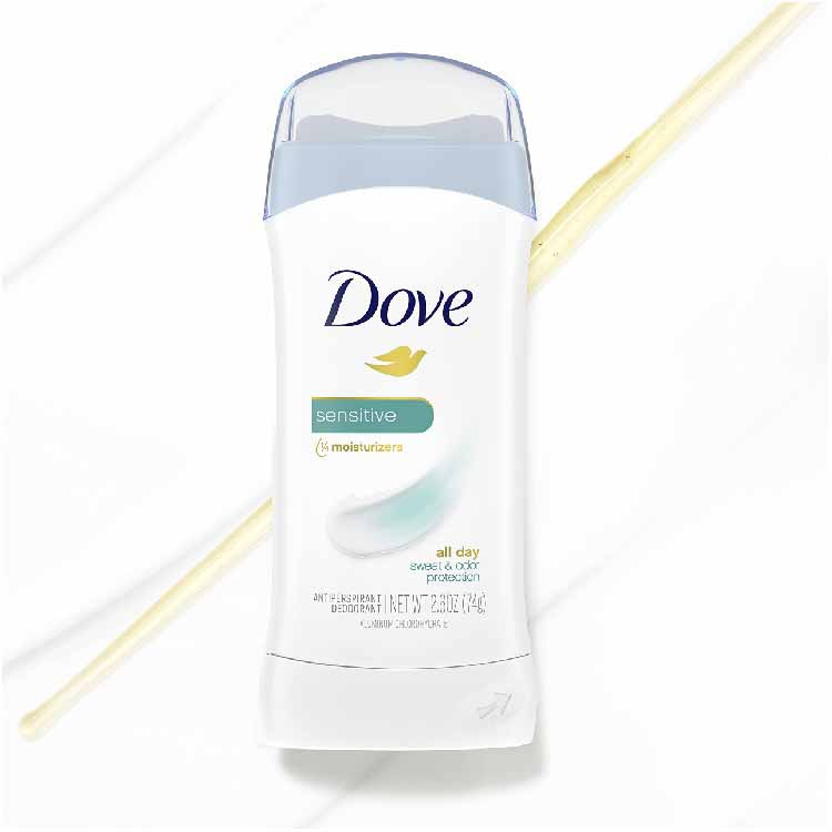 Dove Invisible Solid Antiperspirant Deodorant for Women Sensitive 2.6 oz 12 Pack
