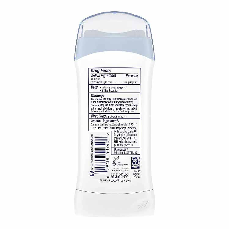 Dove Invisible Solid Antiperspirant Deodorant for Women Sensitive 2.6 oz 12 Pack
