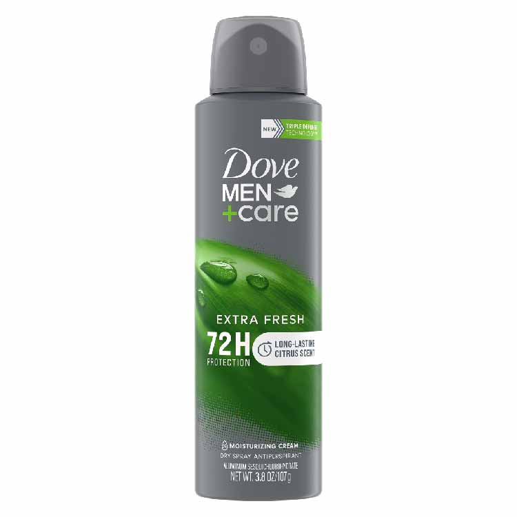 Dove Men+Care Extra Fresh Dry Spray Antiperspirant Deodorant 3.8 oz 12 Pack