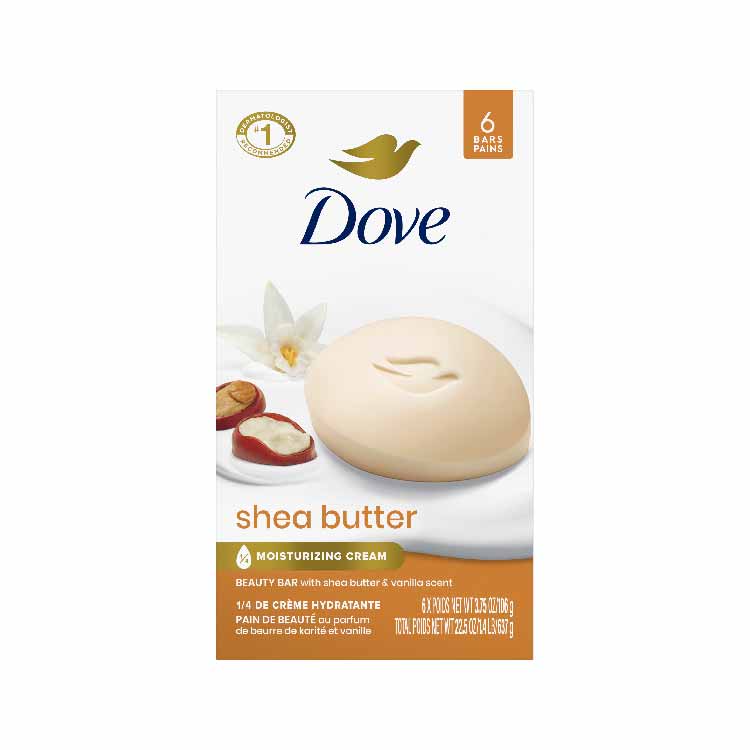 Dove Shea Butter Beauty Bar Gentle Skin Care 3.75 oz 72-Pack