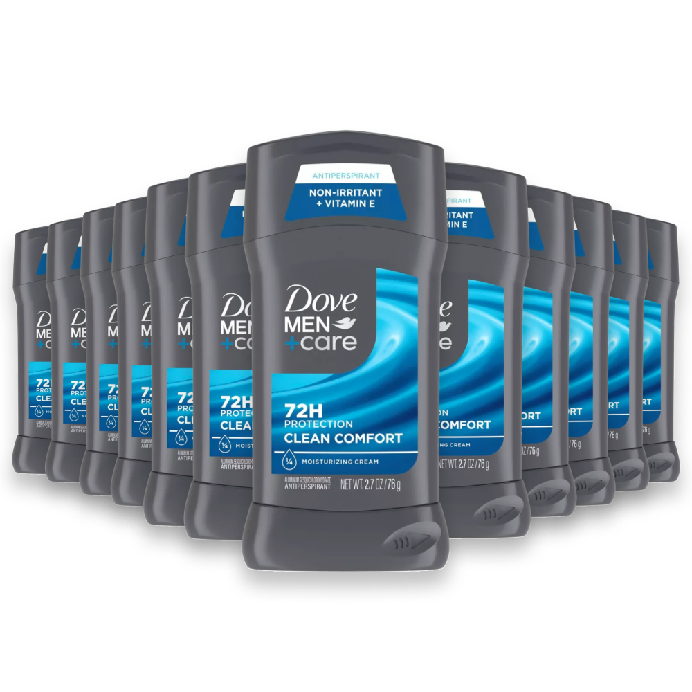 Dove Men+Care Clean Comfort Antiperspirant Stick 2.7 oz 12 Pack
