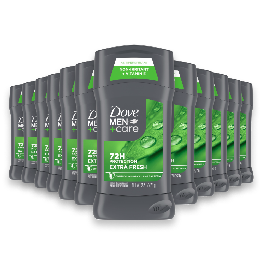 Dove Men+Care Extra Fresh Antiperspirant Deodorant Stick 2.7 oz 12 Pack