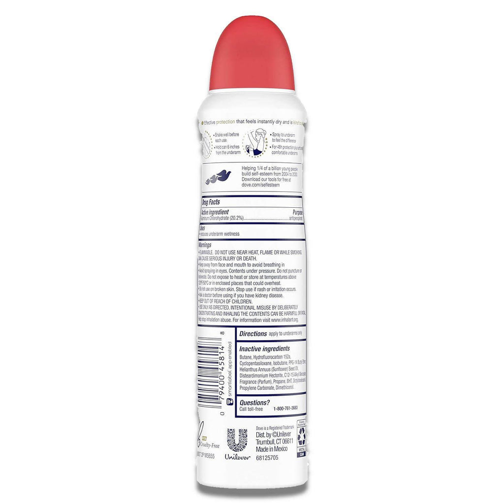 Dove Advanced Care Dry Spray Antiperspirant Deodorant for Women Apple & White Tea 3.8 oz 12 Pack