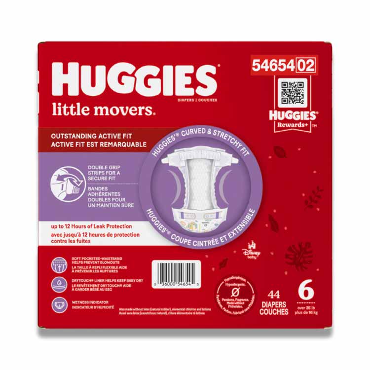 Huggies Little Movers Baby Diapers Size 6 44 Count
