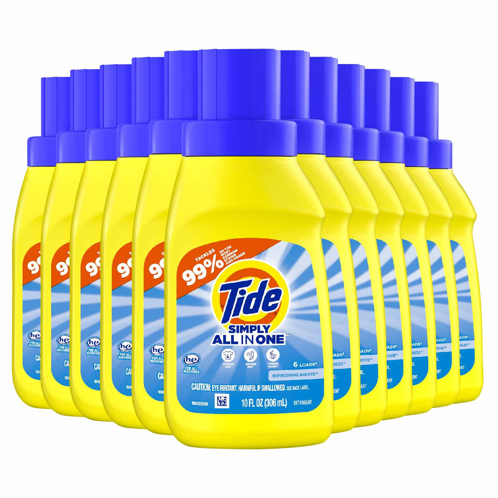 Tide Simply Clean & Fresh Liquid Laundry Detergent Refreshing Breeze 10 fl oz 12-Pack