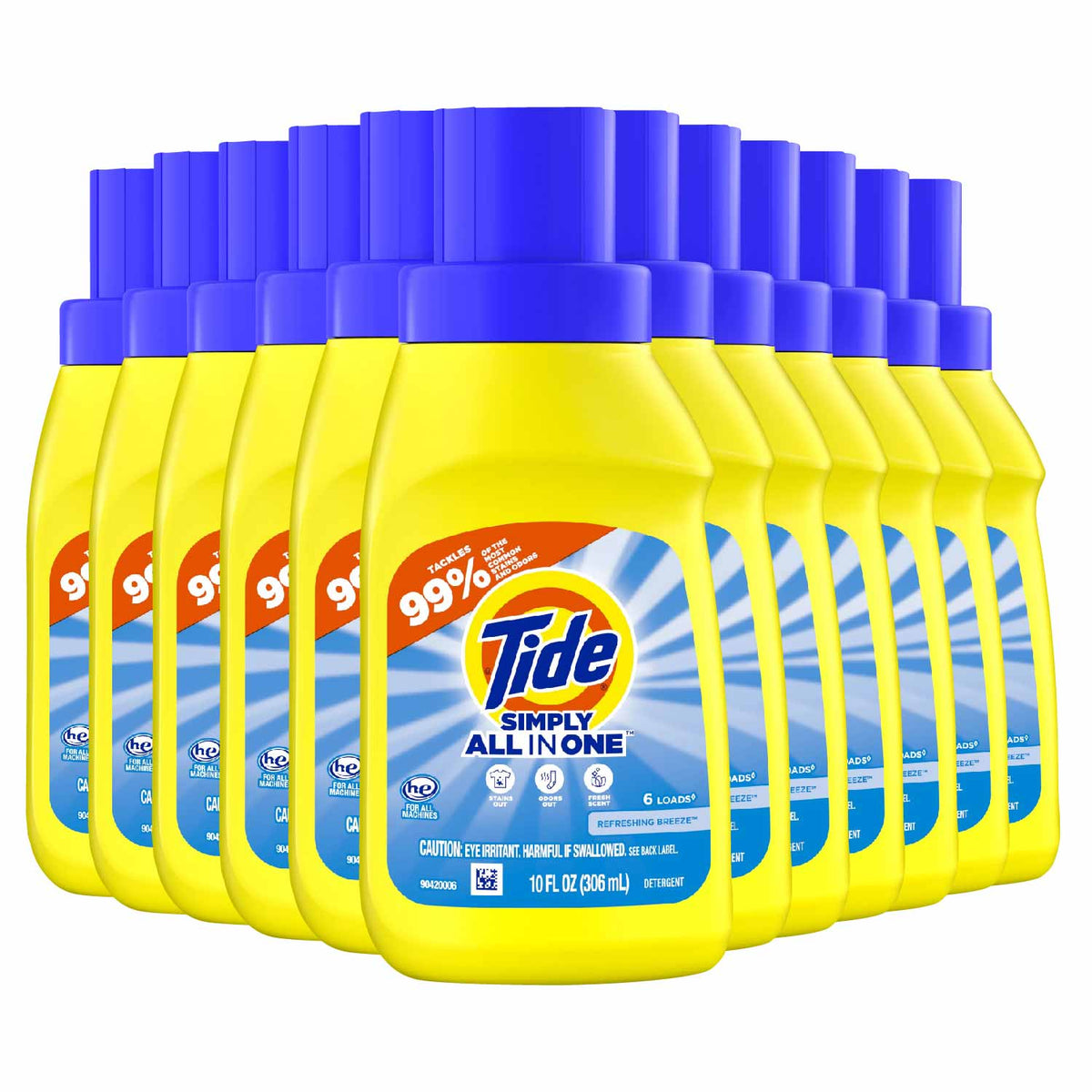Tide Simply Clean & Fresh Liquid Laundry Detergent Refreshing Breeze 10 fl oz 12-Pack