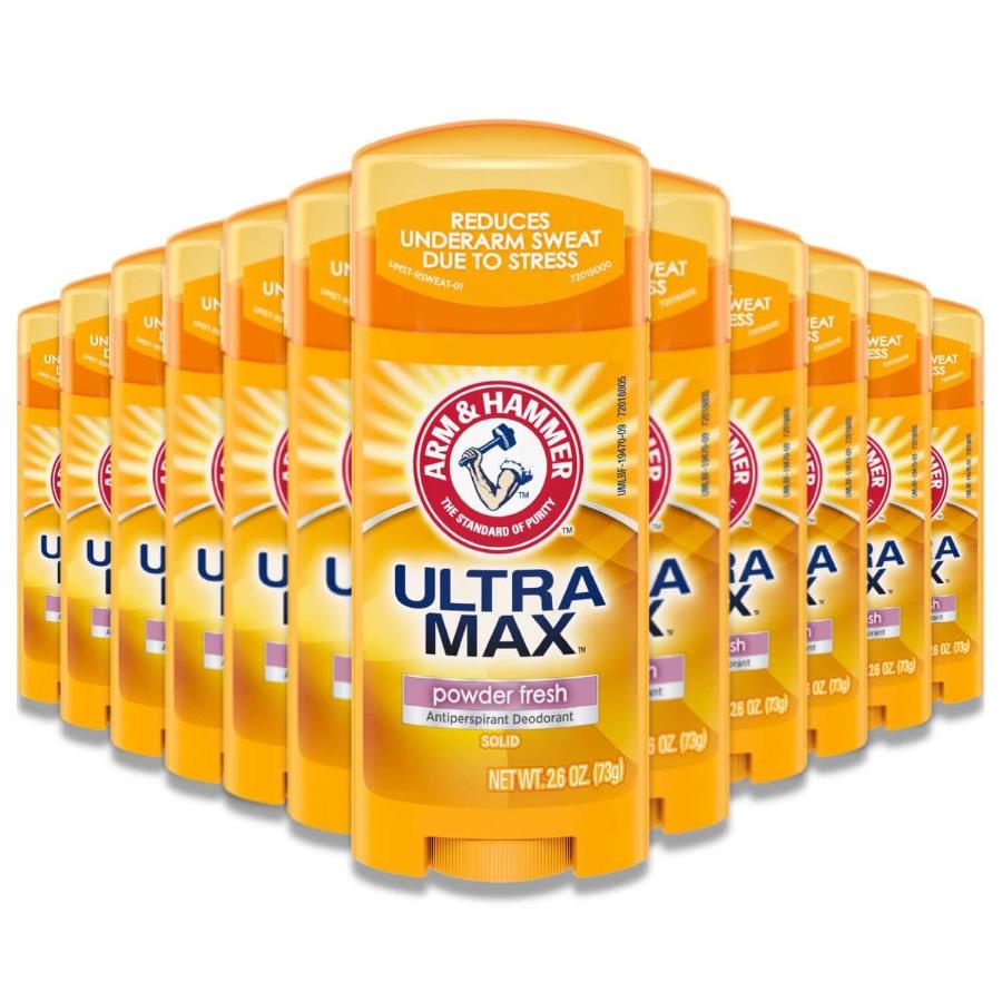 Arm & Hammer UltraMax Solid Antiperspirant Deodorant Powder Fresh 2.6 oz 12-Pack