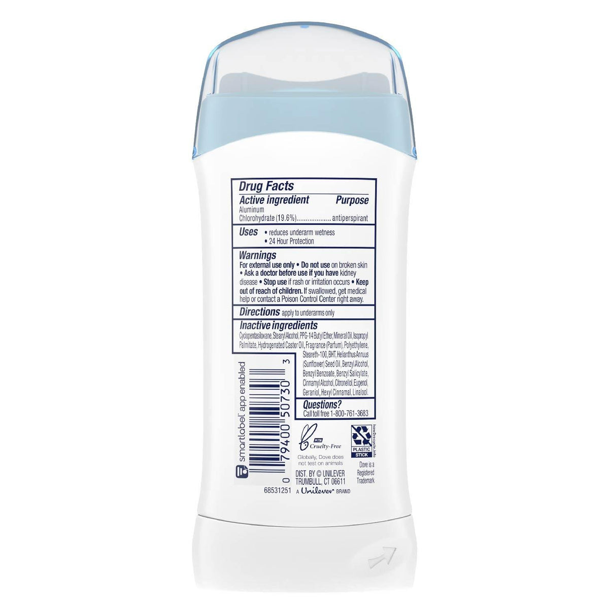 Dove Original Clean Invisible Solid Antiperspirant Deodorant 2.6 oz 12 Pack
