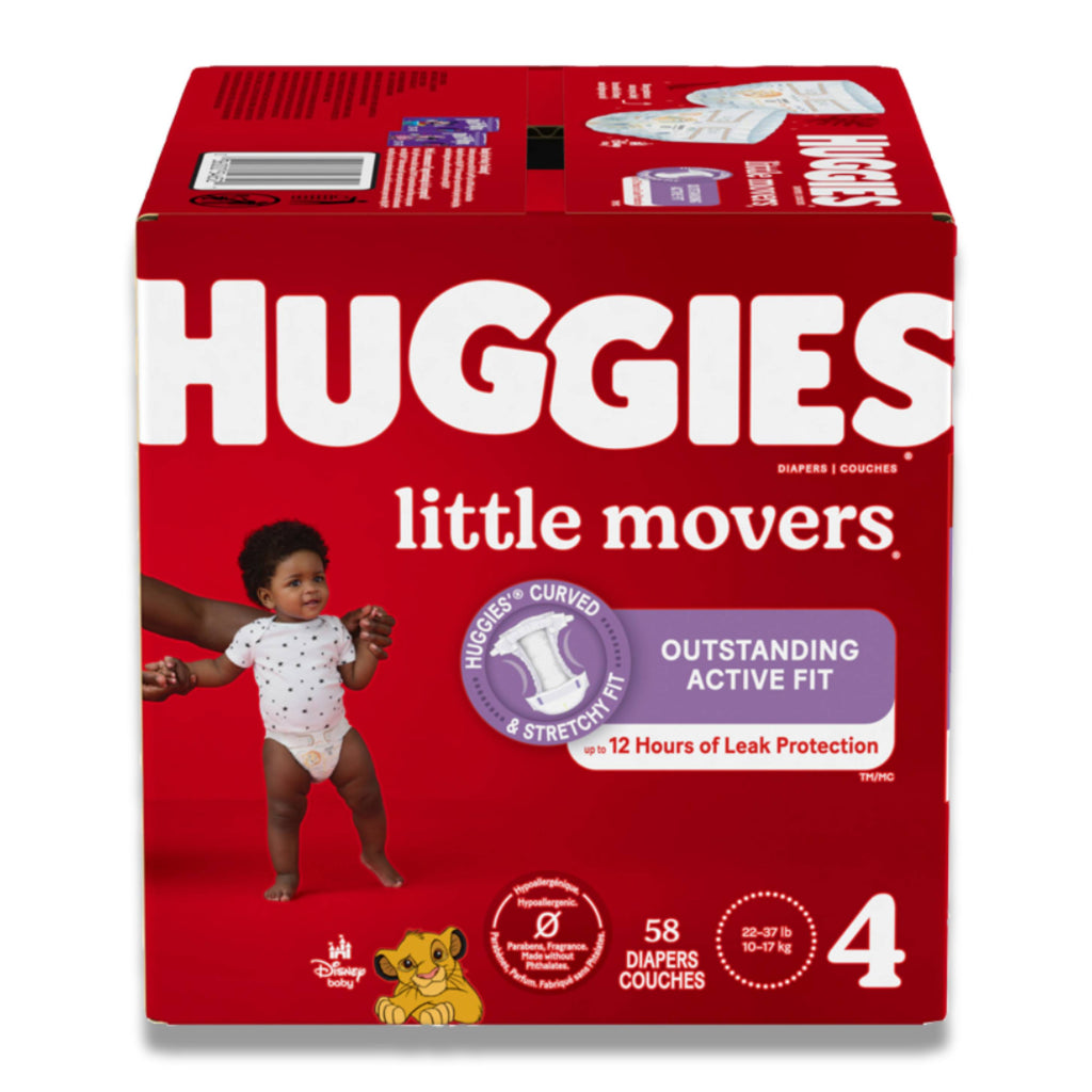 Huggies Little Movers Baby Diapers Size 4 58 Count
