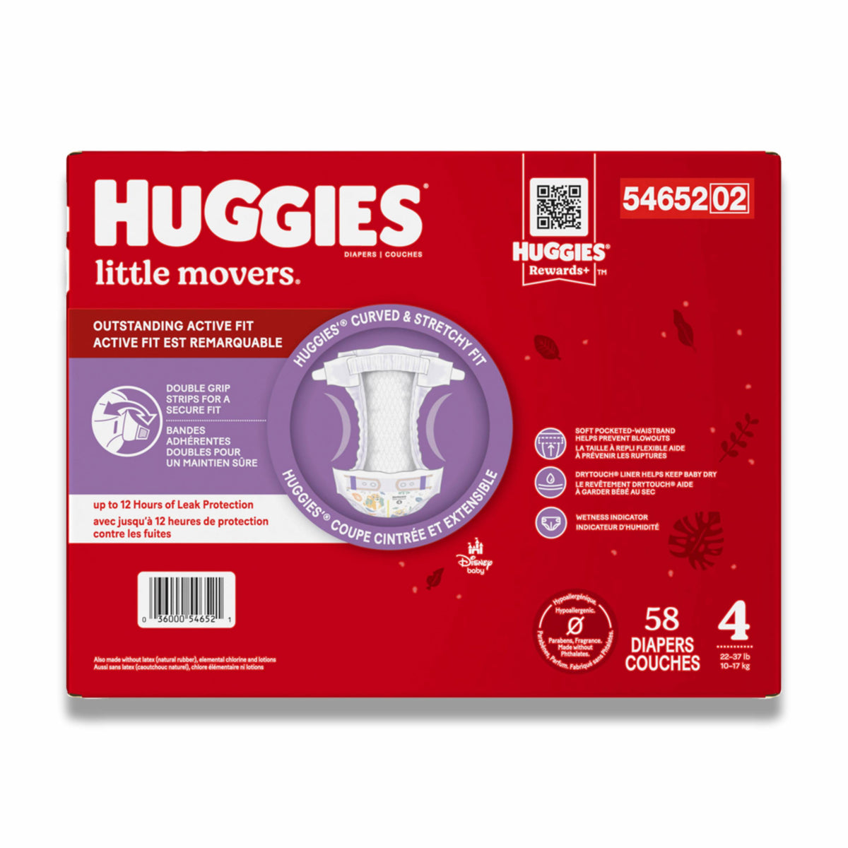 Huggies Little Movers Baby Diapers Size 4 58 Count