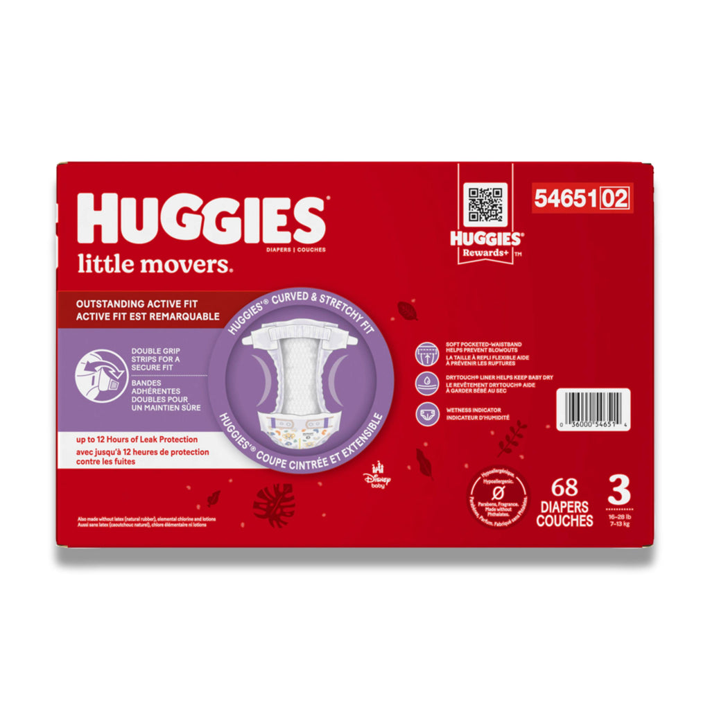 Huggies Little Movers Baby Diapers Size 3 68 Count
