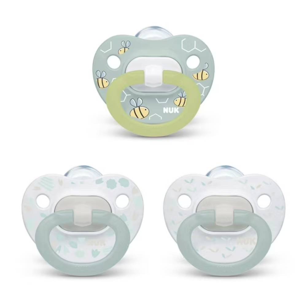 NUK Neutral Orthodontic Pacifier Glow In The Dark 0-6 Months 3 Count 12 Pack