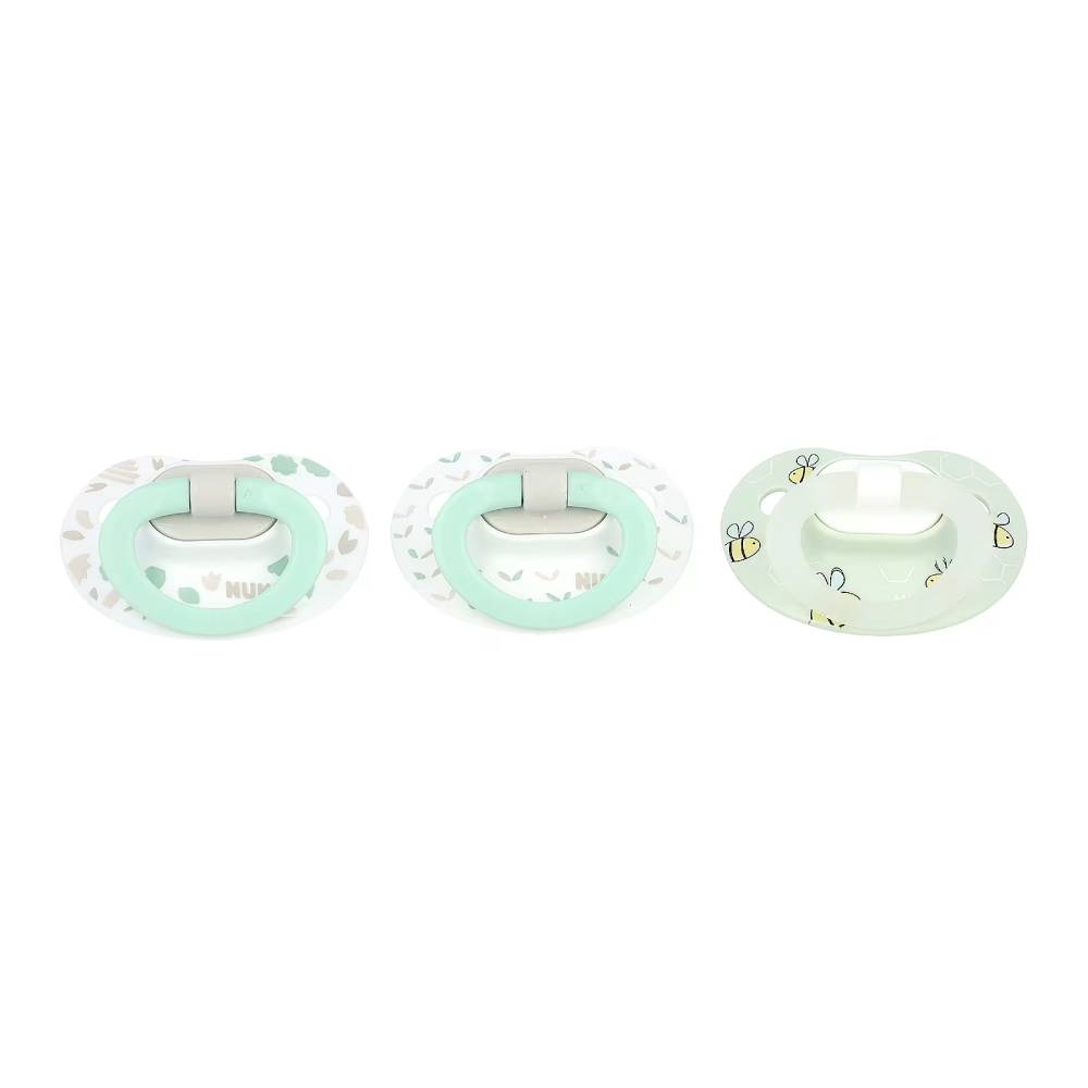 NUK Neutral Orthodontic Pacifier Glow In The Dark 0-6 Months 3 Count 12 Pack