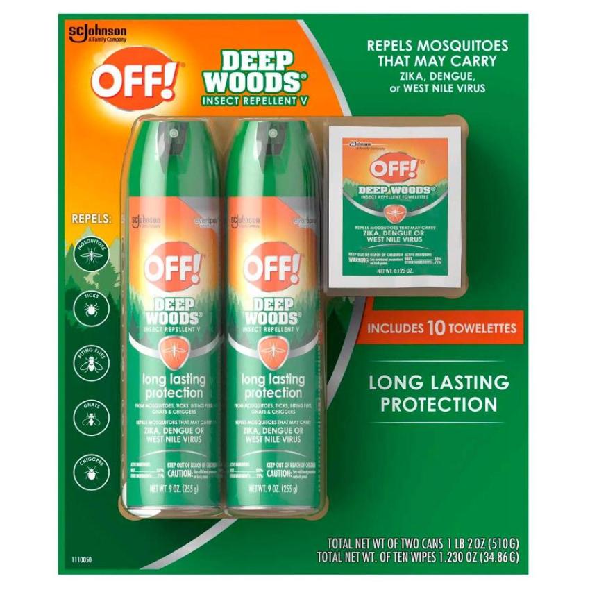 OFF! Deep Woods Insect Repellent 9oz Spray and Towelettes 3-Piece Pack