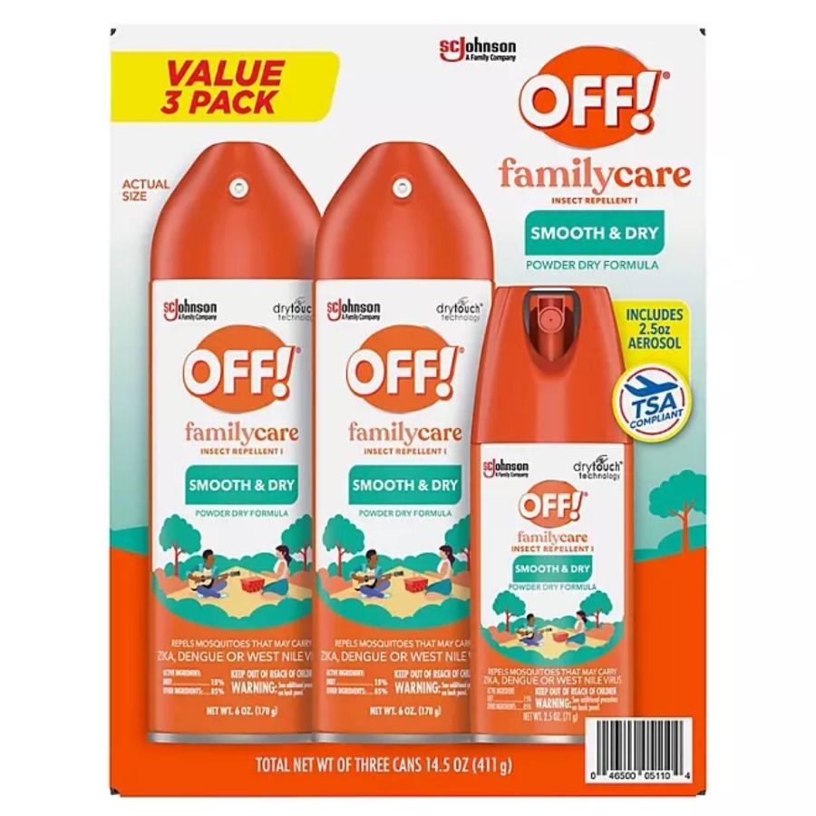 OFF! Family Care Smooth & Dry Mosquito Repellent 3-Pack