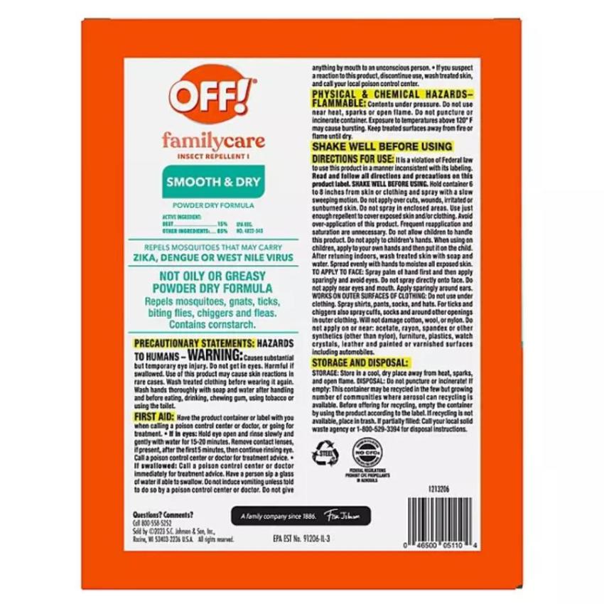 OFF! Family Care Smooth & Dry Mosquito Repellent 3-Pack